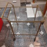 Brass and glass serving trolley
