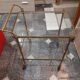 Brass and glass serving trolley