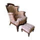 Louis Philippe style armchair with footrest from the 19th century.