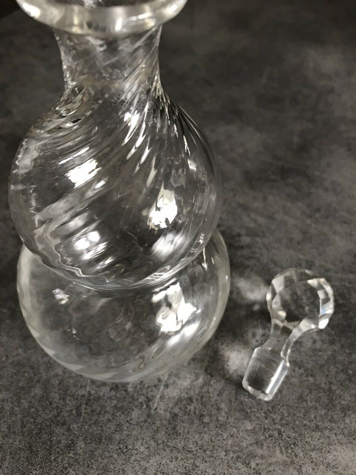 Vintage glass perfume flask height 18 cm