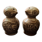 Norbert Pierlot ceramic owl salt and pepper set
