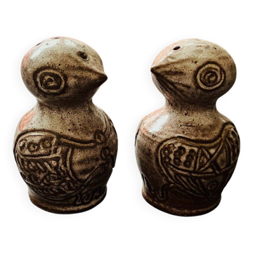 Norbert Pierlot ceramic owl salt and pepper set