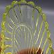 Ancien ravier porte peigne en cristal signe baccarat modele bambou tors jaune