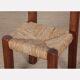 Rush seat chair in solid wood, French craftsmanship, 1950.