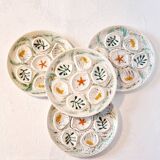 Interesting French porcelain oyster dish MBFA Pornic hand-painted marine M.