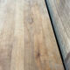 Old counter with sliding doors in raw wood