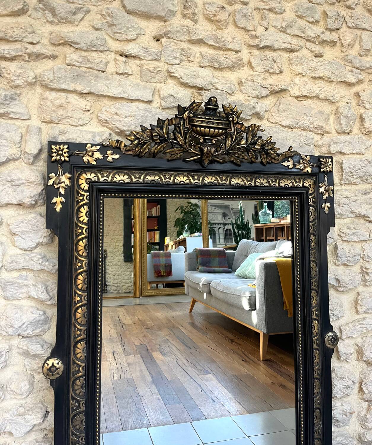 Antique Napoleon III mirror 124.5cm/83.5cm