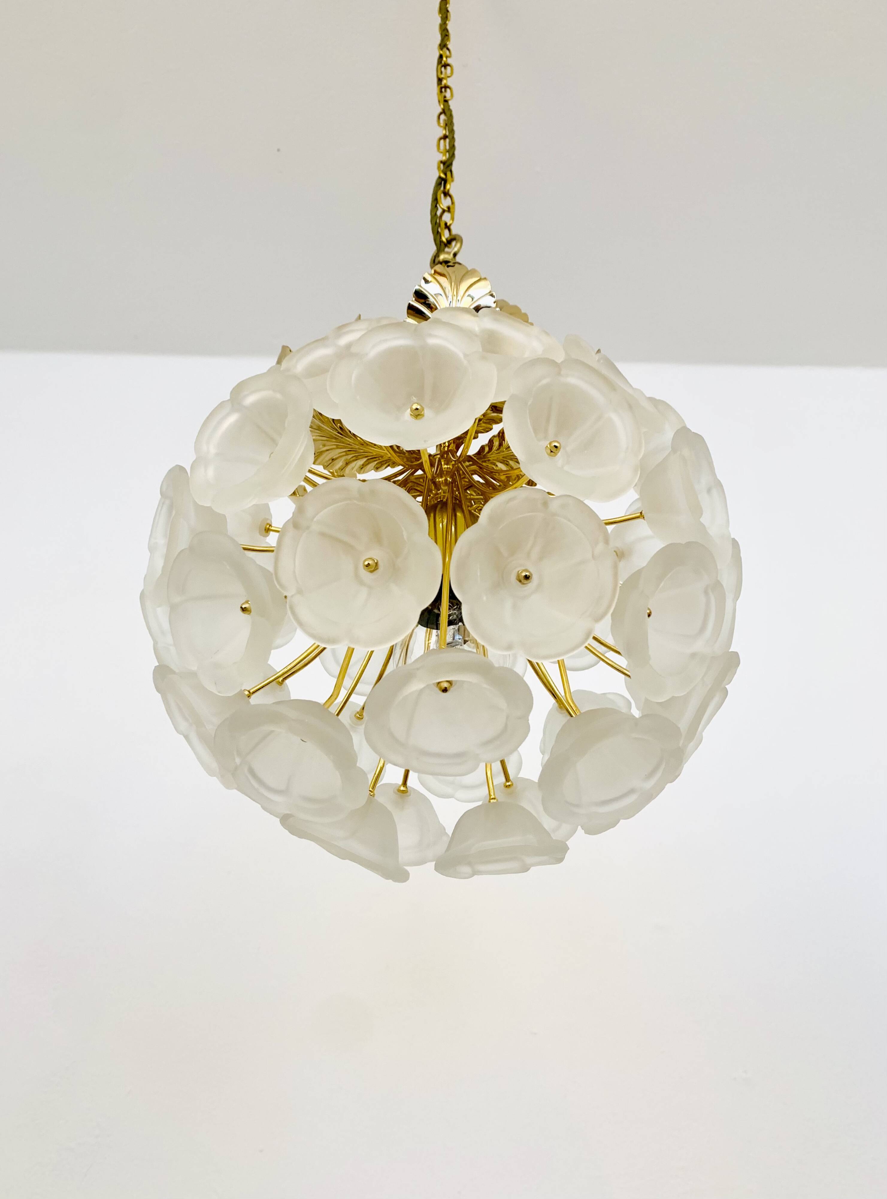 Crystal Glass Chandelier by Ernst Palme