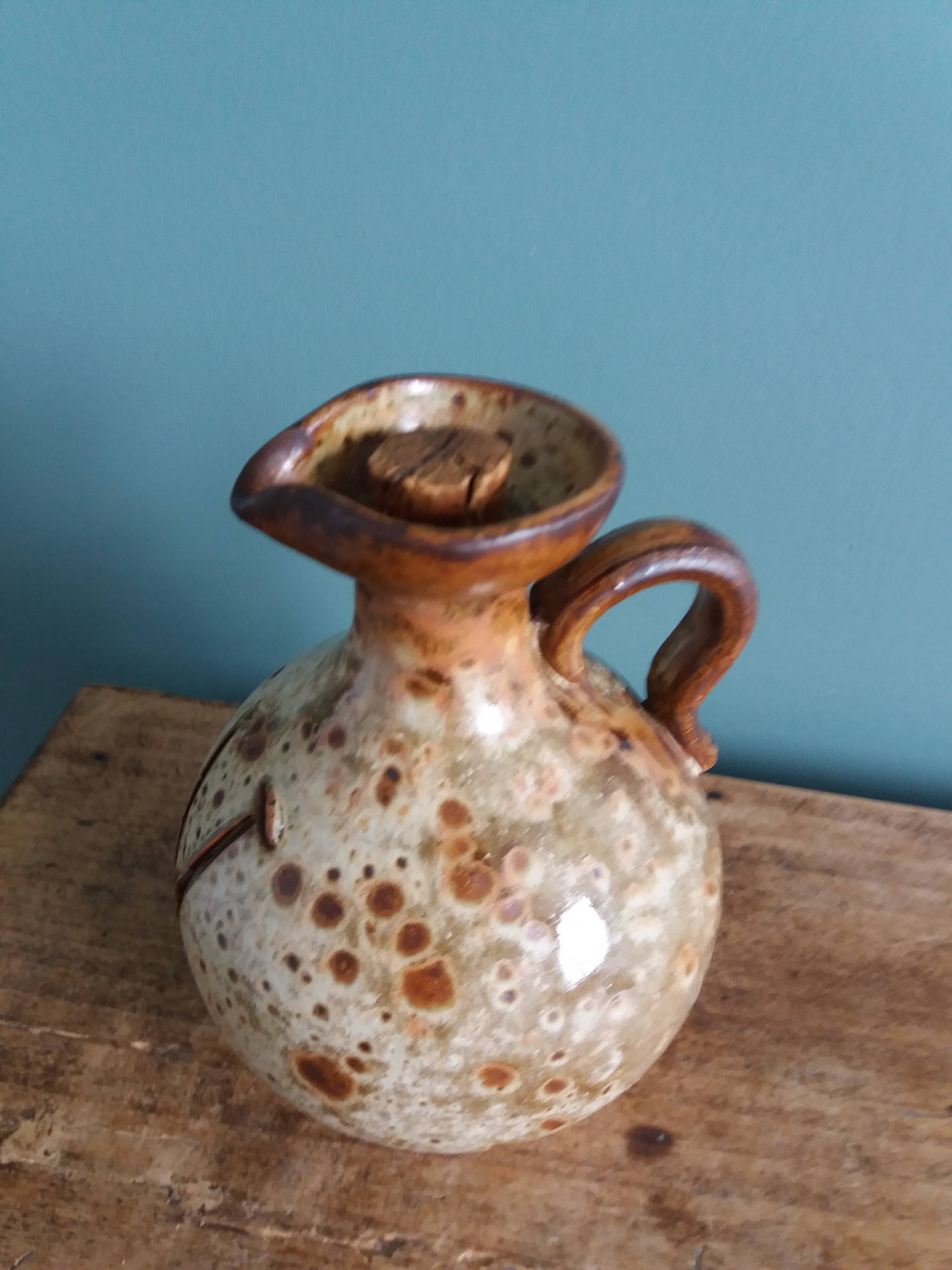 Vinegar pitcher in Puisaye stoneware by Jean-Pierre Prud'homme