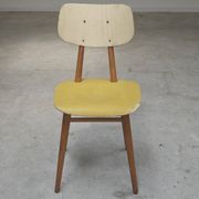Yellow wooden chair TON Bystrice (Thonet) 1970