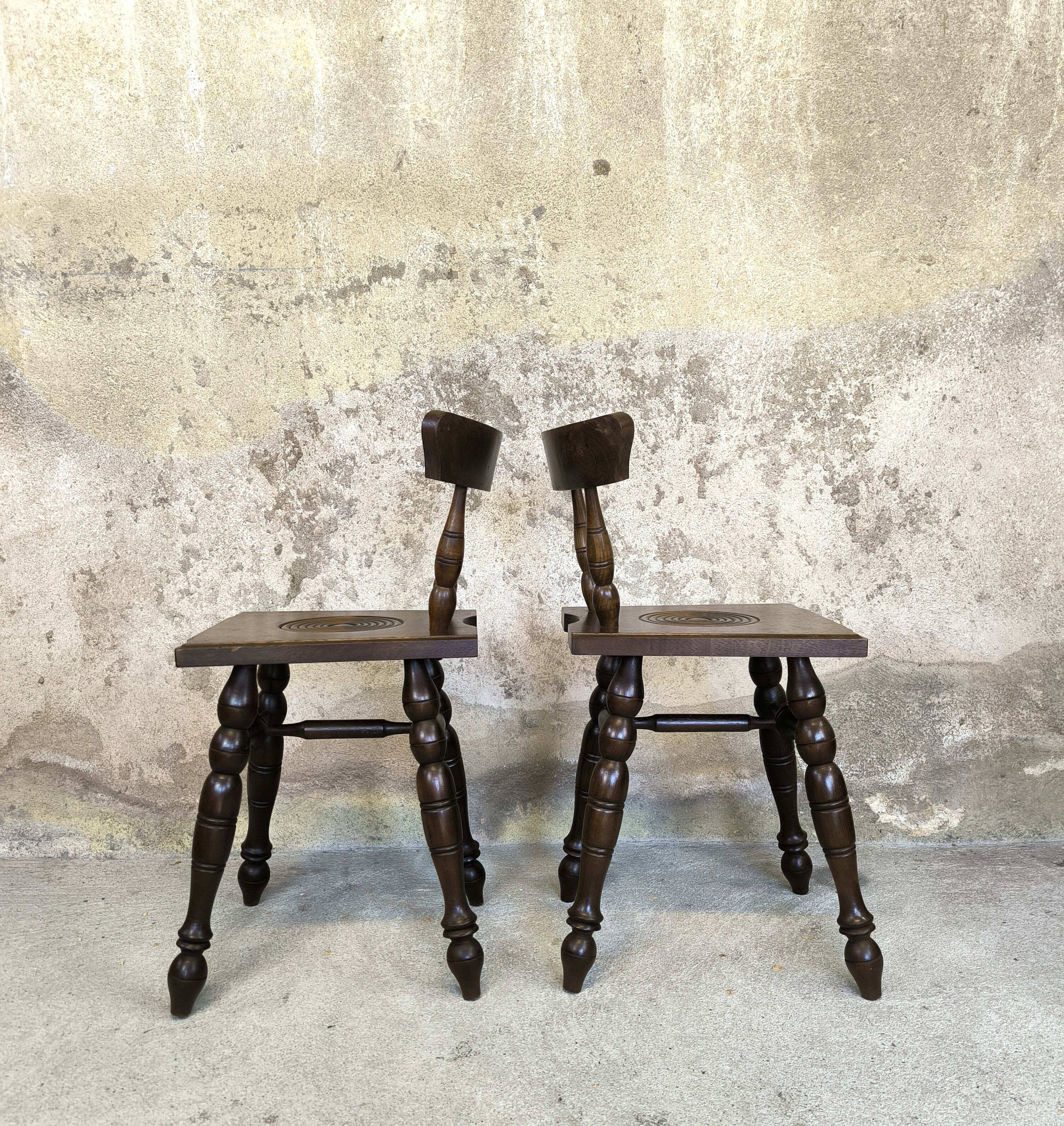 Pair of vintage Basque chairs