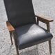 Armchair in black leather armrests 50