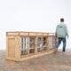 Old glass-fronted pine trade counter - early 20th century
