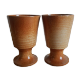 Duo de tasses mazagrans en grès Montgolfier vintage