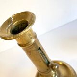 3 candlesticks in vintage brass and crystal