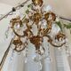 20th century gilded bronze cage chandelier with tassels