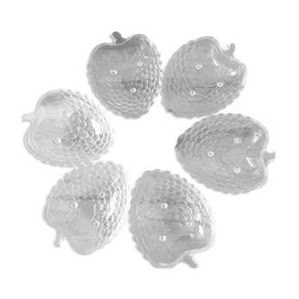 Set of 6 cups and fruit salad dish