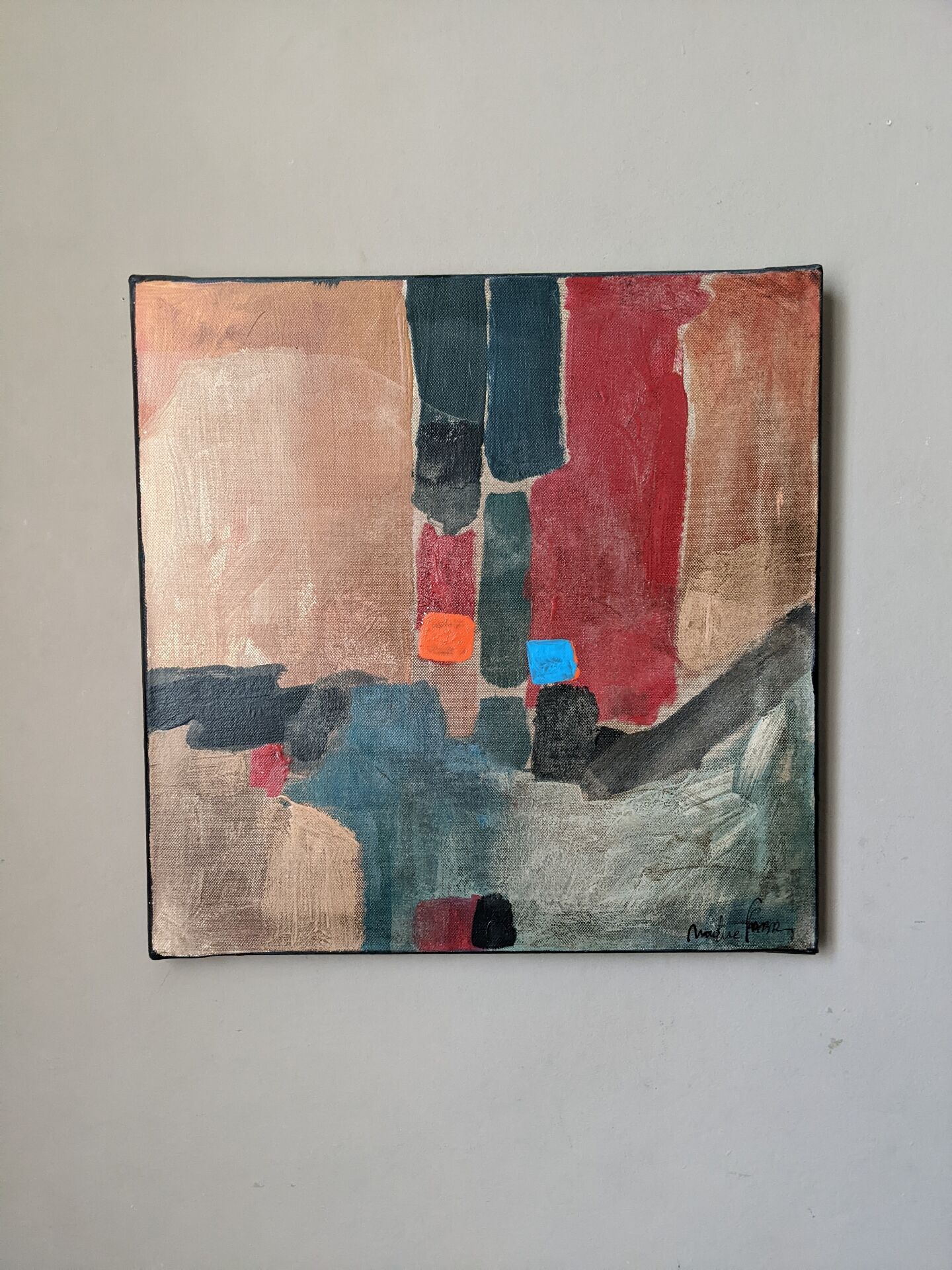 Oil on canvas abstract art Nadine Fabry