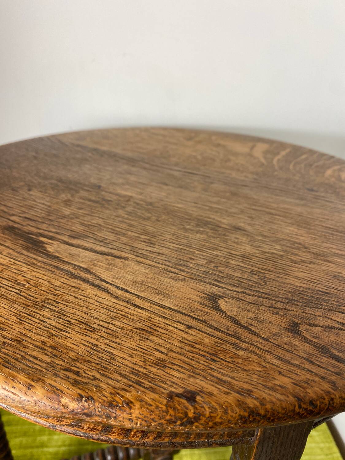 Round turned wood side table