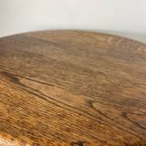 Round turned wood side table