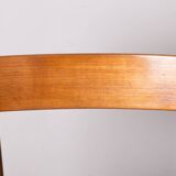 6 Danish chairs in teak and new skai, model 418 by Arne Vodder 1960.