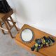 Oval ceramic mosaic mirror from the 50s/60s.