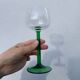 7 green glass stemmed glasses