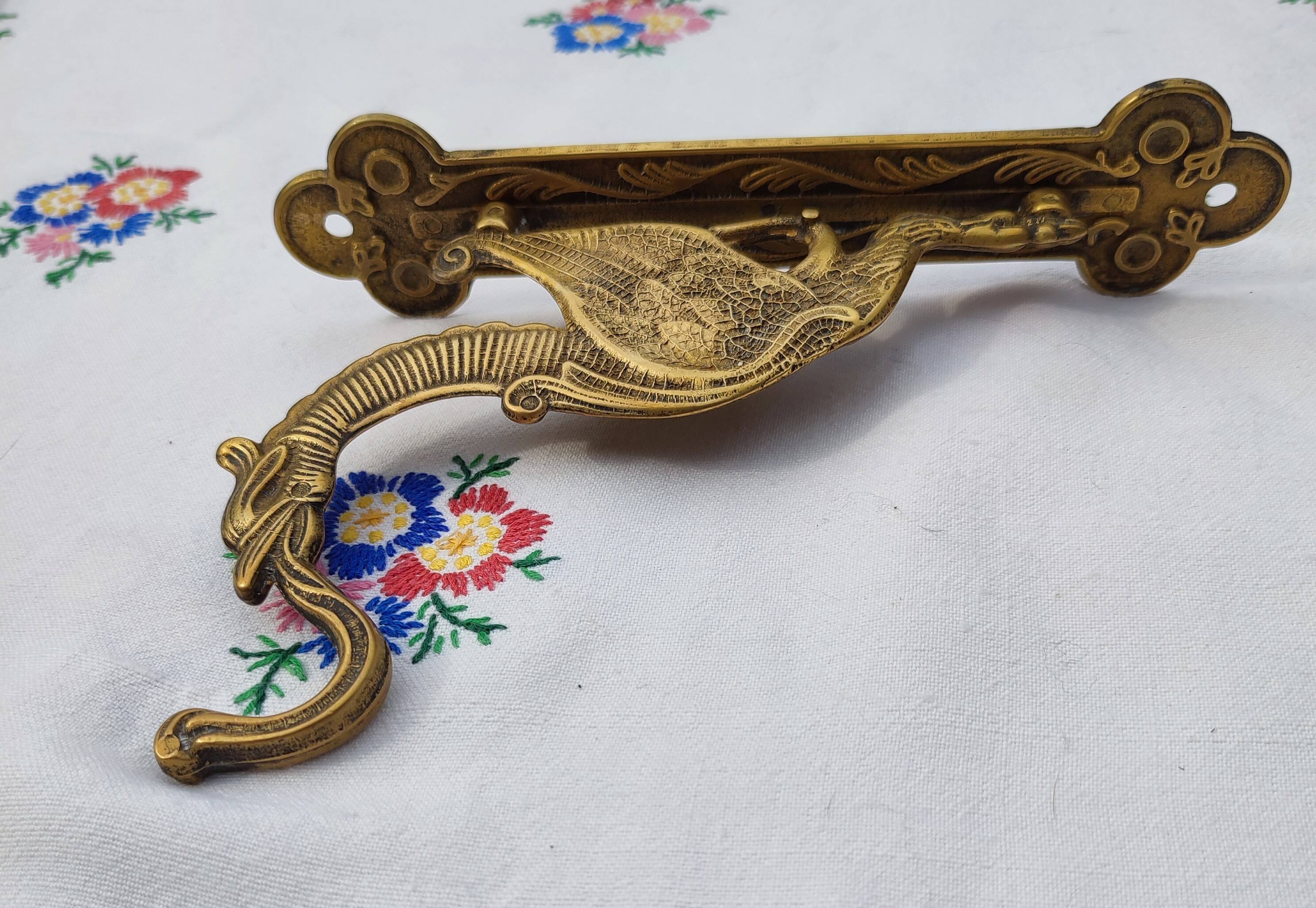 Brass dragon coat rack