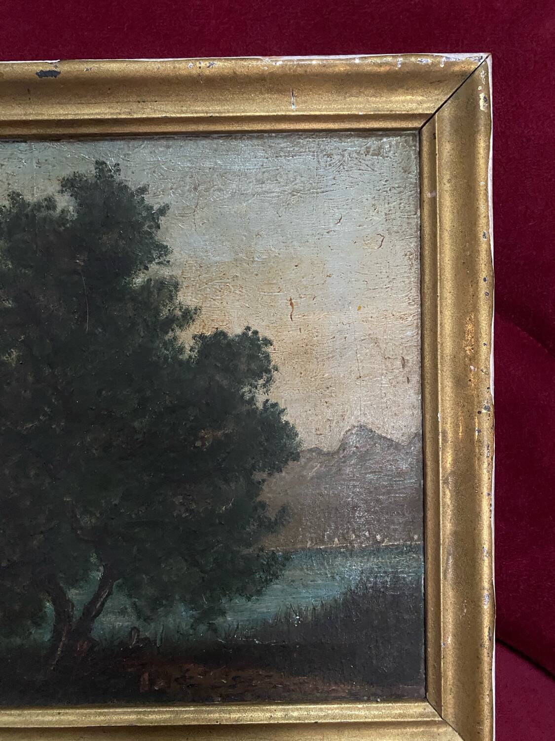 Old framed oil on panel “landscape”