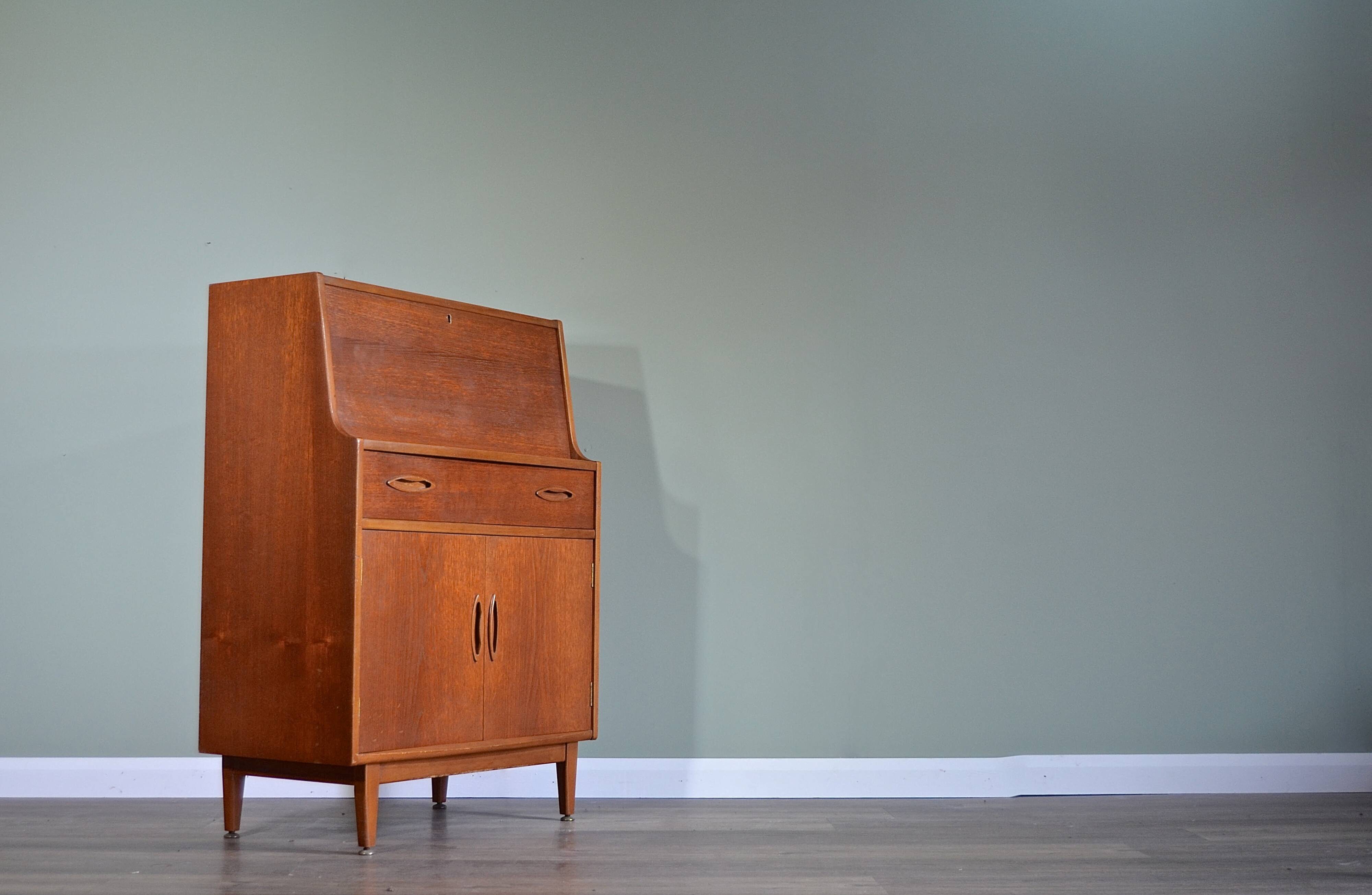 Vintage Midcentury 'Jentique' Teak Bureau / Cabinet Chest. Delivery. Modern