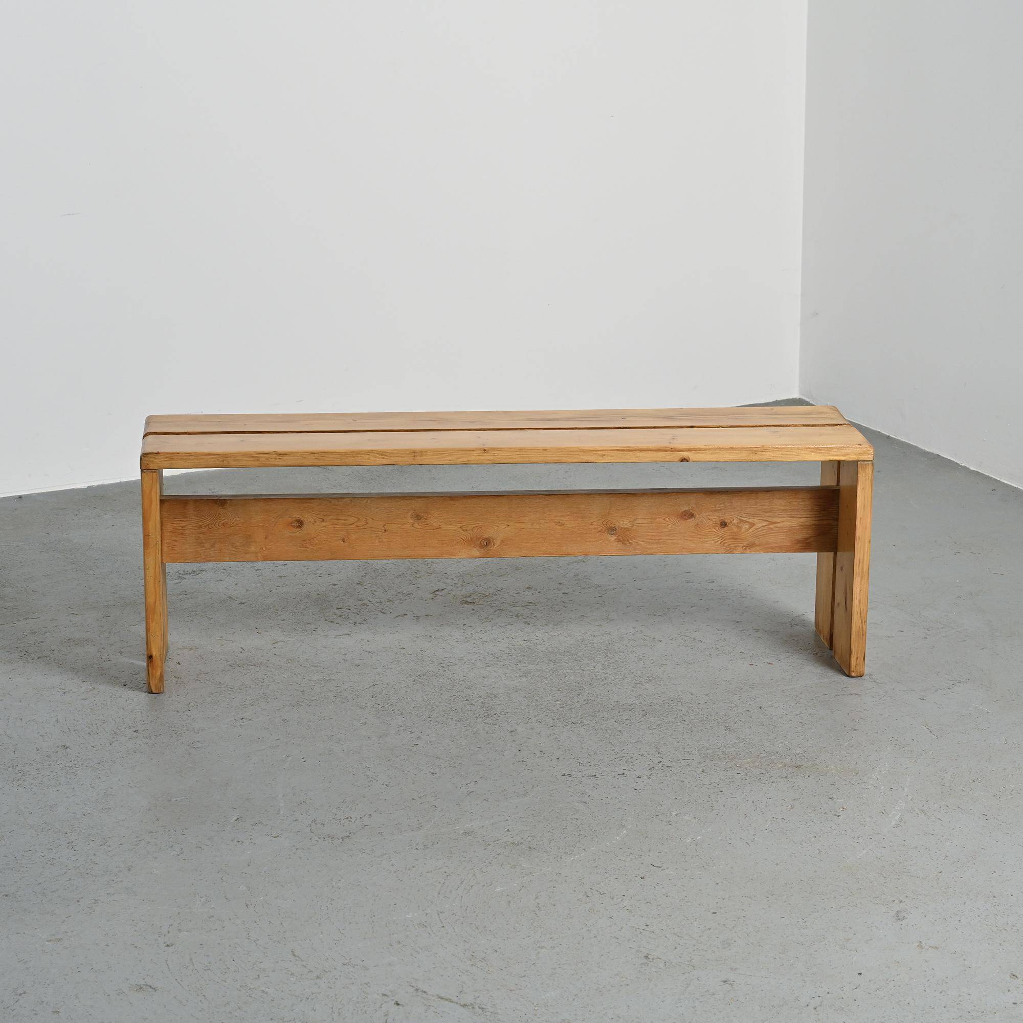 Banc en pin massif, Les Arcs, circa 1973
