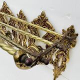 Bronze Coat Rack and Wall Shelf, Vintage, Louis XV Style