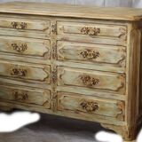 Commode ancienne patinée beige