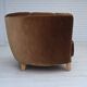 1960s, Danish 2-seater curved sofa, brown furniture velour.