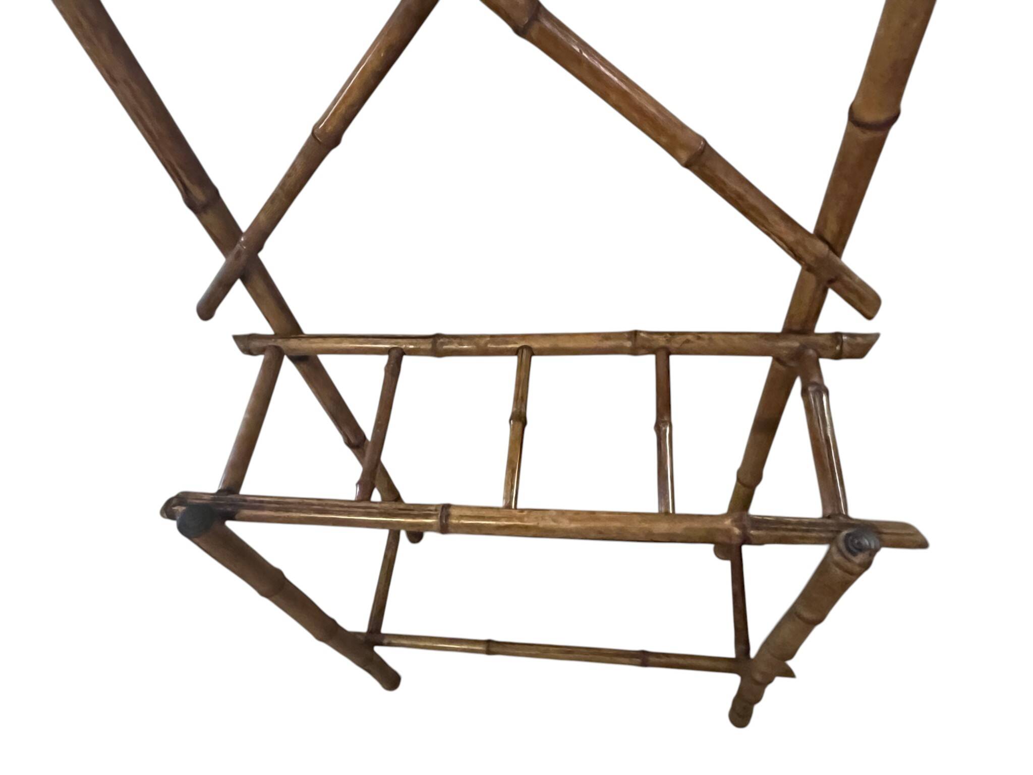 Art Deco, coat rack with bamboo mirror, diamond shape, around 1930.