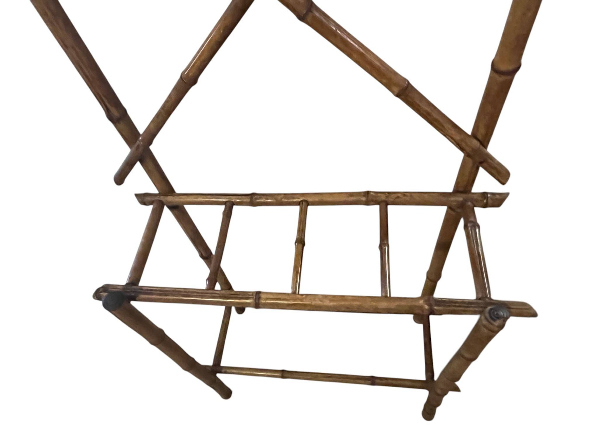 Art Deco, coat rack with bamboo mirror, diamond shape, around 1930.