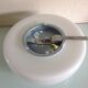 Ceiling light in opaline white vintage 70s half moon