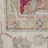 Tapis Zeigler en laine rouge fait main, motif floral, pour salon et séjour, 144 x 190 cm