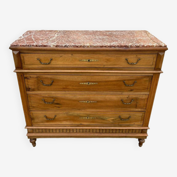 Louis XVI style chest of drawers with marble top