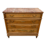 Louis XVI style chest of drawers with marble top