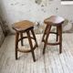 Pair of Henri Bataille stools in oak