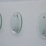 Set of Three Curved Glass Sconces by Cristal Art, Italy, 1960s
