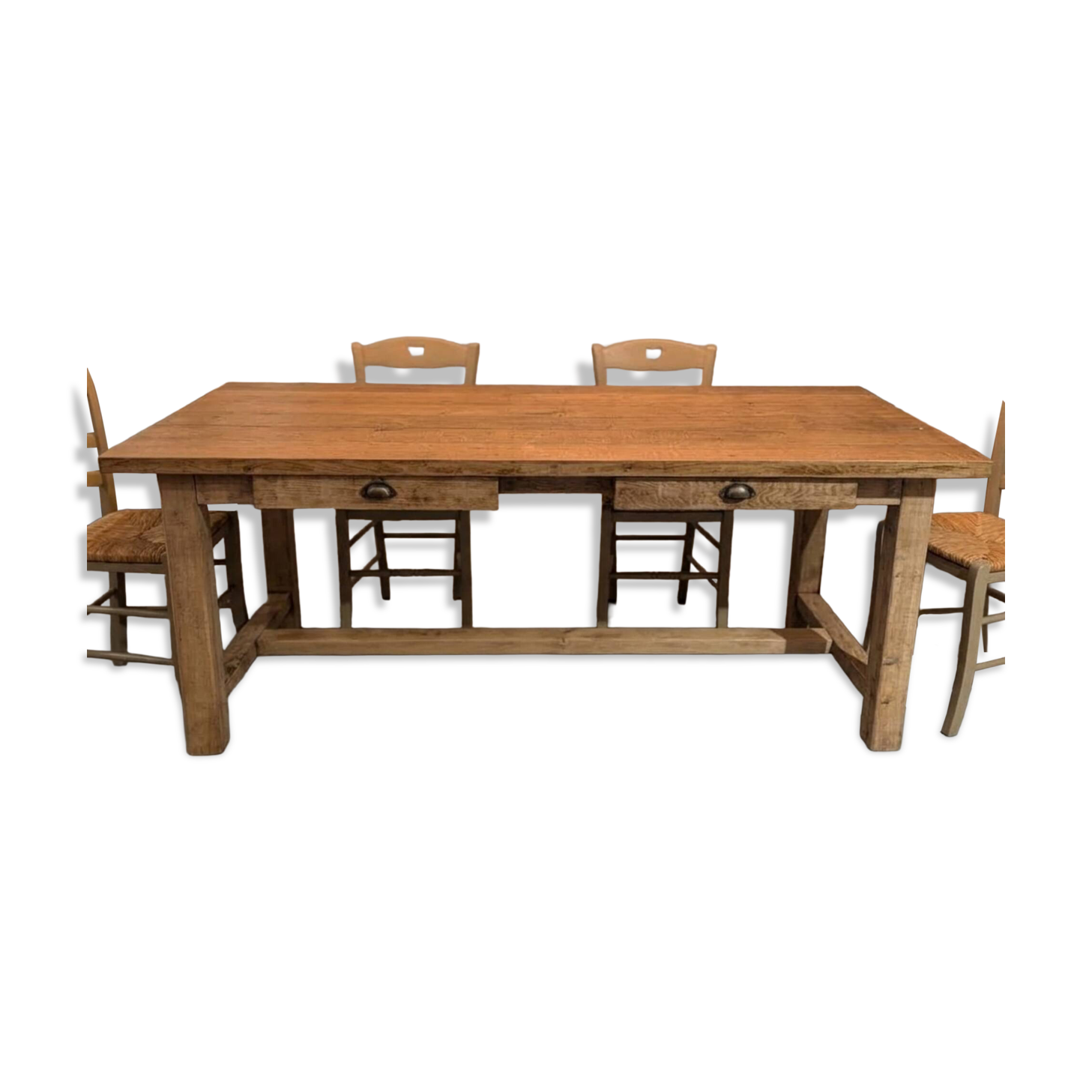 Superbe table de ferme ancienne en chêne massif restaurée – 8 personne