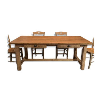 Superbe table de ferme ancienne en chêne massif restaurée – 8 personne