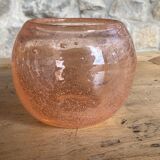 Vase verre rose d’après Biot