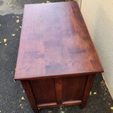 Beautiful 1940s beechwood desk with drop-leaf front