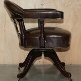 Victorian antique leather captain's chair
