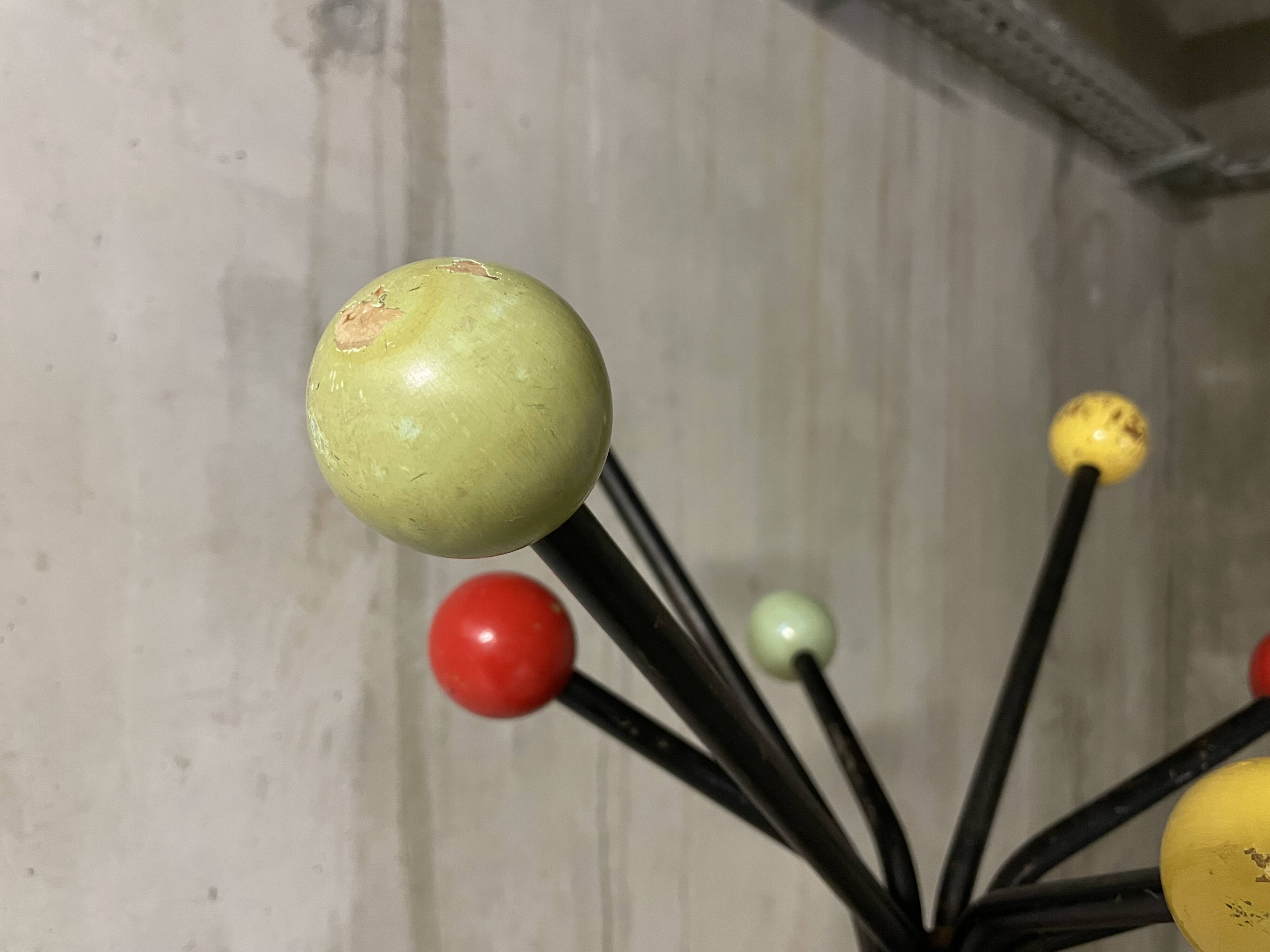 50s ball coat rack