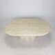 Table basse ovale italienne en travertin, 1984