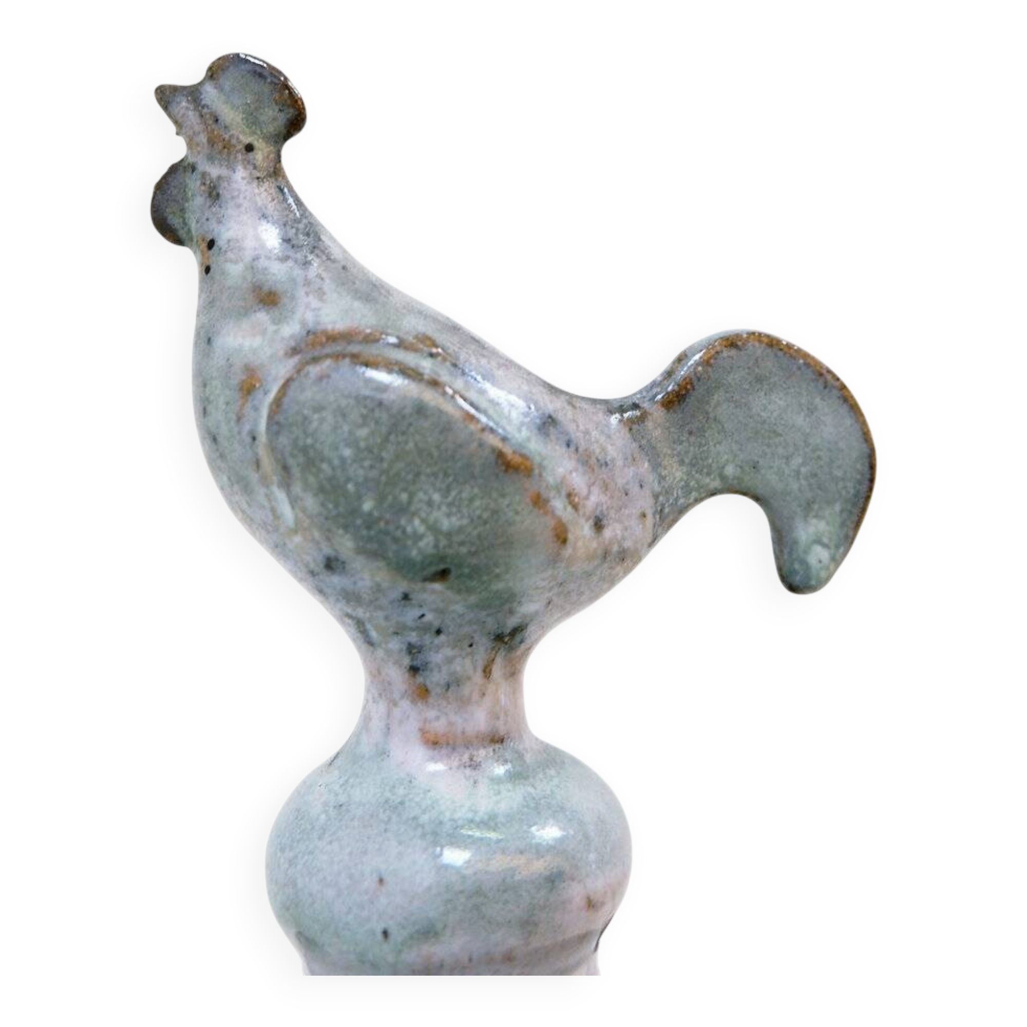 Three-light chandelier in glazed ceramic in the style of Jacques Pouchain.